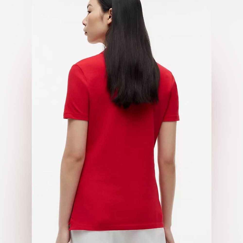 Tommy Hilfiger Polo Shirt Large Red Heritage Stretch Pique Flag NWT - Picture 2 of 8